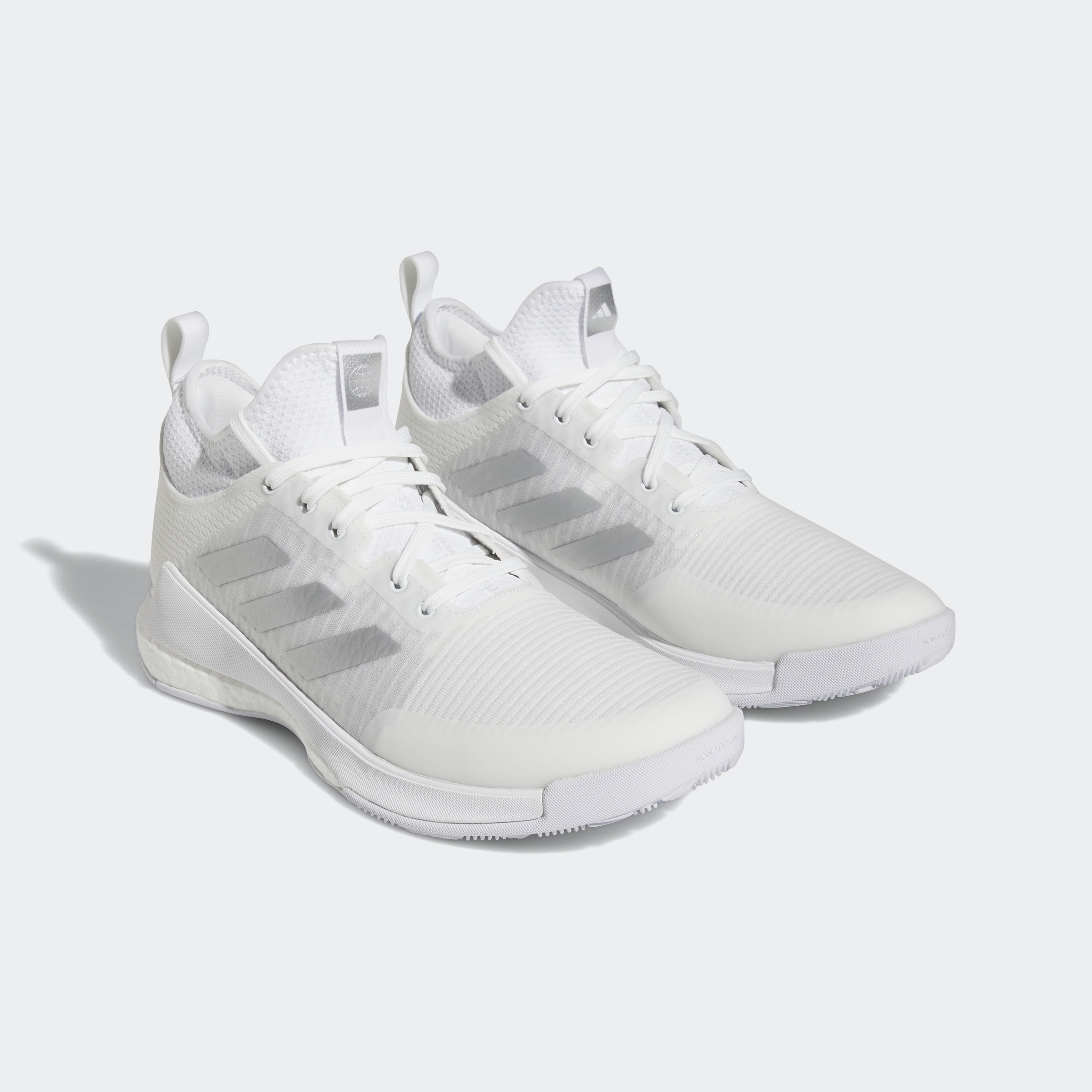 adidas Damen Crazyflight Mid Sneaker, FTWR White/Silver met./Grey one, 37 1/3 EU