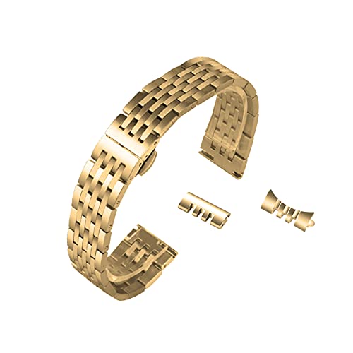 N / B Premium Solid Edelstahl Uhrenarmband Ersatzband UhrenarmbäNder Armband Verstellbare MetalluhrenarmbäNder Smart Watch Strap MetallbäNder FüR Herren Damen