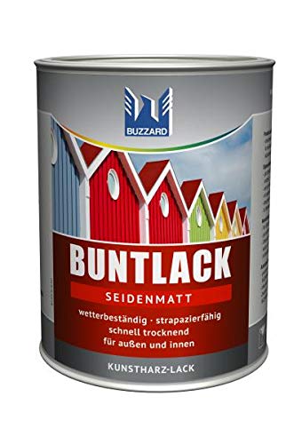Buzzard Acryllack 2in1 Grundierung + Lack 750 ml/seidenmatt Farbe RAL 9010 (Reinweiß)