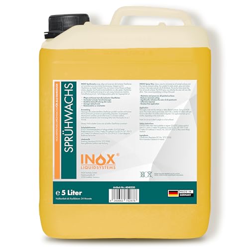 INOX® Sprühwachs – Premium Spray Wax 5L mit Abperleffekt - Autopflege für Glanz & Schutz - Perfekte Lackpflege und Sprühversiegelung - Für alle Lacke geeignet