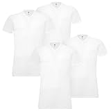4 er Pack Levis 200SF V-Neck T-Shirt Men Herren Unterhemd V-Ausschnitt, Farbe:300 - White, Bekleidungsgröße:S