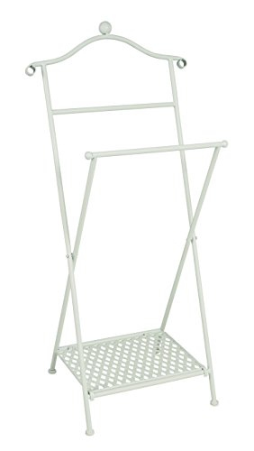 Haku Möbel Herrendiener - Klappbar aus Metall in Weiß gekälkt, Höhe 98 cm
