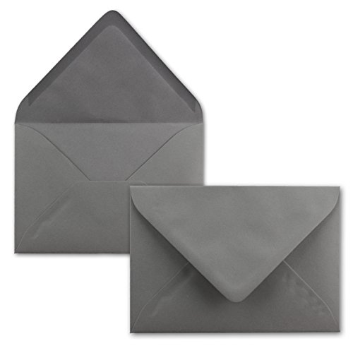 Briefumschläge in Graphit-Grau / Dunkelgrau - 400 Stück - DIN C5 Kuverts 22,0 x 15,4 cm - Nassklebung ohne Fenster - Weihnachten, Grußkarten - Serie FarbenFroh