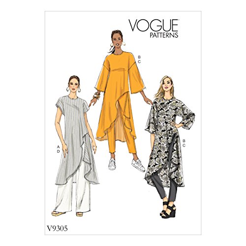 Vogue Patterns V93050Y0 Sportbekleidung Tunika und Hose für Damen, Leinen, Grün, x-Small-S-M