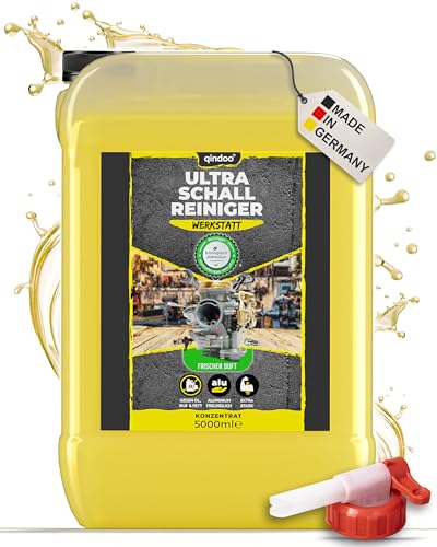 Qindoo 5L Ultraschallreiniger Autoteile, Vergaserreiniger Motorenteile, Alu, Auto, Werkstatt, Kanister mit Hahn (5 Liter + Hahn)