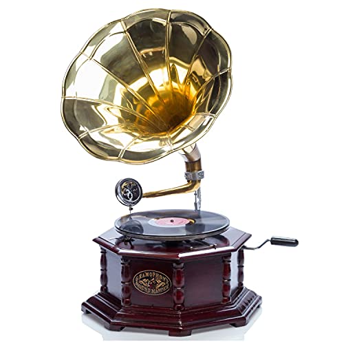 aubaho Grammophon Gramophone Trichter Grammofon für Schellack Platten im antik Stil