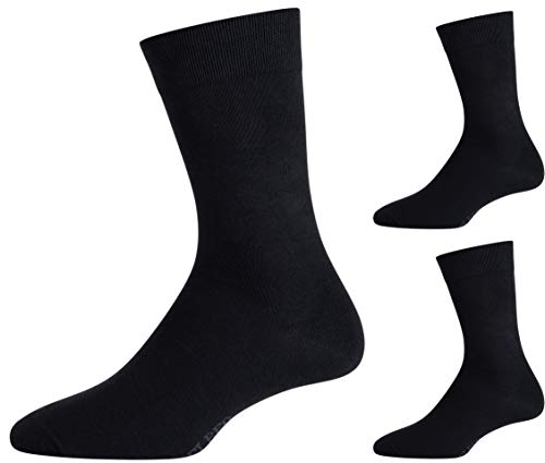 ELBEO Herren Business-Socken Freizeitsocken 905597 6 Paar, Farbe:Schwarz, Menge:6 Paar (2x 3er Pack), Größe:39-42, Artikel:-5300 schwarz