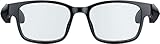Razer Anzu Smart Glasses (rechteckige, große Gläser) - Audio-Brille mit Blaulicht- oder Sonnenschutz-Filter (Integriertes Mikrofon + Lautsprecher, 5 Stunden Akku, spritzwassergeschützt) Schwarz