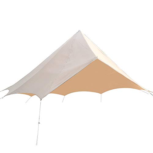 Sport Tent Glamping Zelt Zubehör Dach Überdachung Wasserdicht Vier Saison Bell Tent Dachplane Zelt Regenschutz Regendach Dachschutz für Outdoor Camping, Beige (für 3M / 9,8ft Zelt)