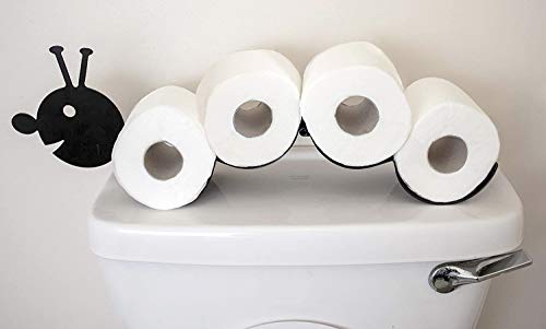 Garden Mile Toilettenpapierhalter aus Metall oder Kunstharz, lustige Übung, Badezimmer-Aufbewahrungslösung, Klopapierständer zur Wandmontage oder freistehend (Raupen-Toilettenpapierhalter)