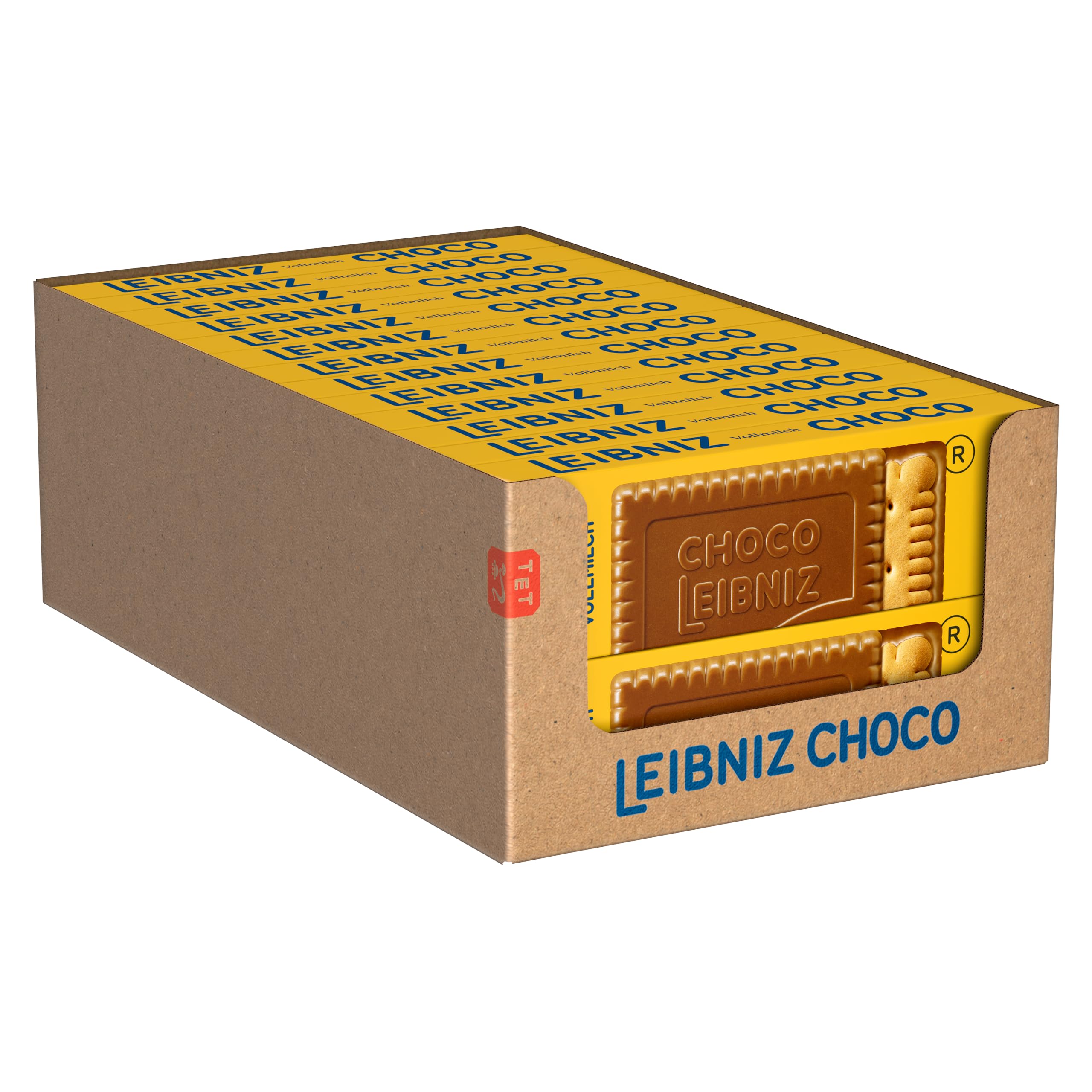 LEIBNIZ Choco Vollmilch, 26er Pack, knusprige Butterkekse eingebettet in zarte Milchschokolade, Großpackung als Vorrat oder zum Verkauf (26 x 125 g)