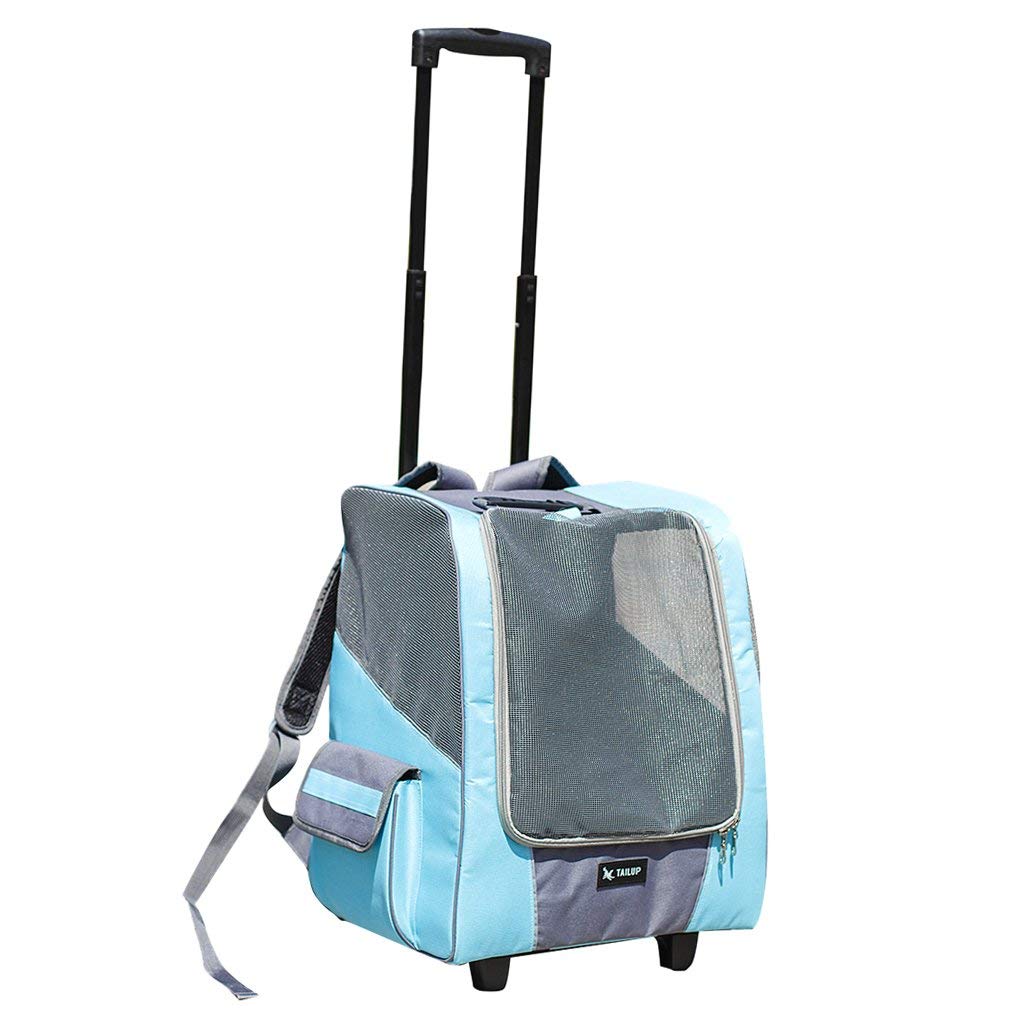 Tubayia Haustier Transporttasche Hund Katze Transportkoffer Haustiertasche für Reisen/Auto (Blau)