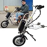 志城 Handbike Front Wheel Drive, Wheelchair Pull Device, Wheelchair Frame Connector, Cruising Range: 70km, 3 Speeds/with Front Light and Shock Absorber System,A
