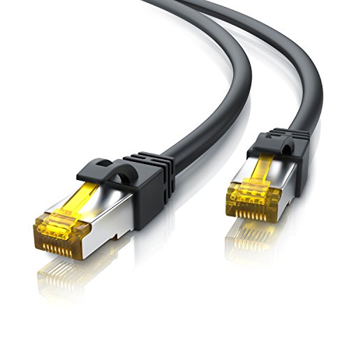 CSL - 25m CAT 7 Netzwerkkabel Gigabit Ethernet LAN Kabel - 10000 Mbit s - Patchkabel - Cat.7 Rohkabel S FTP PIMF Schirmung mit RJ 45 Stecker - Switch Router Modem Access Point