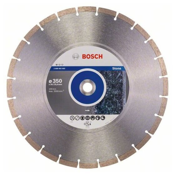 Bosch - Diamanttrennscheibe Standard for Stone, 350 x 20,00/25,40 x 3,1 x 10mm