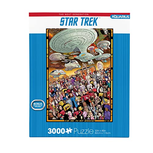 AQUARIUS Star Trek Next Gen Puzzle (3000 Teile Puzzle) – Offiziell lizenziertes Star Trek-Merchandise & Sammlerstücke – Blendfrei – präzise Passform – 81,3 x 11,4 cm