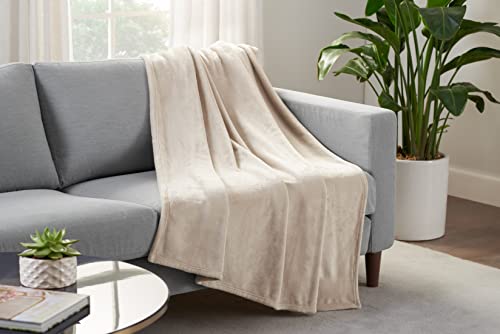 Serta Cozy Plüsch-Überwurf, dick, flauschig, weich, für Bett und Couch, 228,6 x 228,6 cm, Taupe