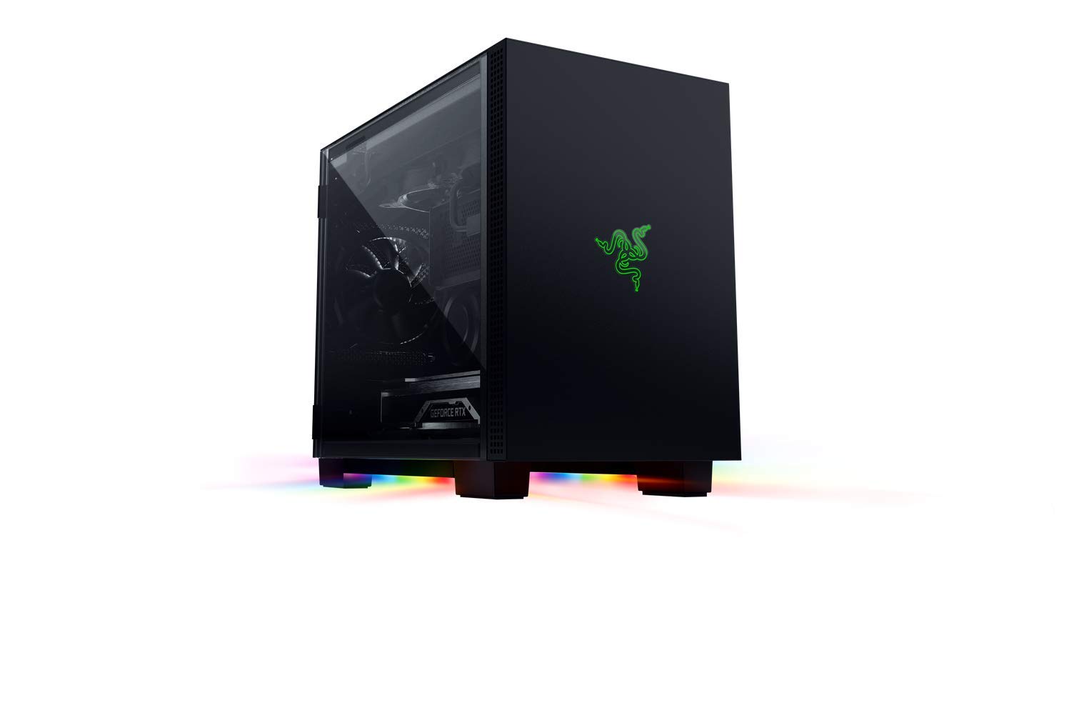 Razer Tomahawk Mini-ITX - Gaming Gehäuse mit Razer Chroma RGB (Schwingtüren an beiden Seiten, Belüftung, Staubfilter, Kabel-Management, für Radiatoren bis zu 240 mm)