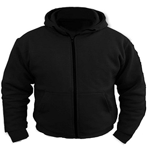 Sweater met kap/Hoody voor motorrijders - 100% Kevlar - Beschermers - Zwart - L