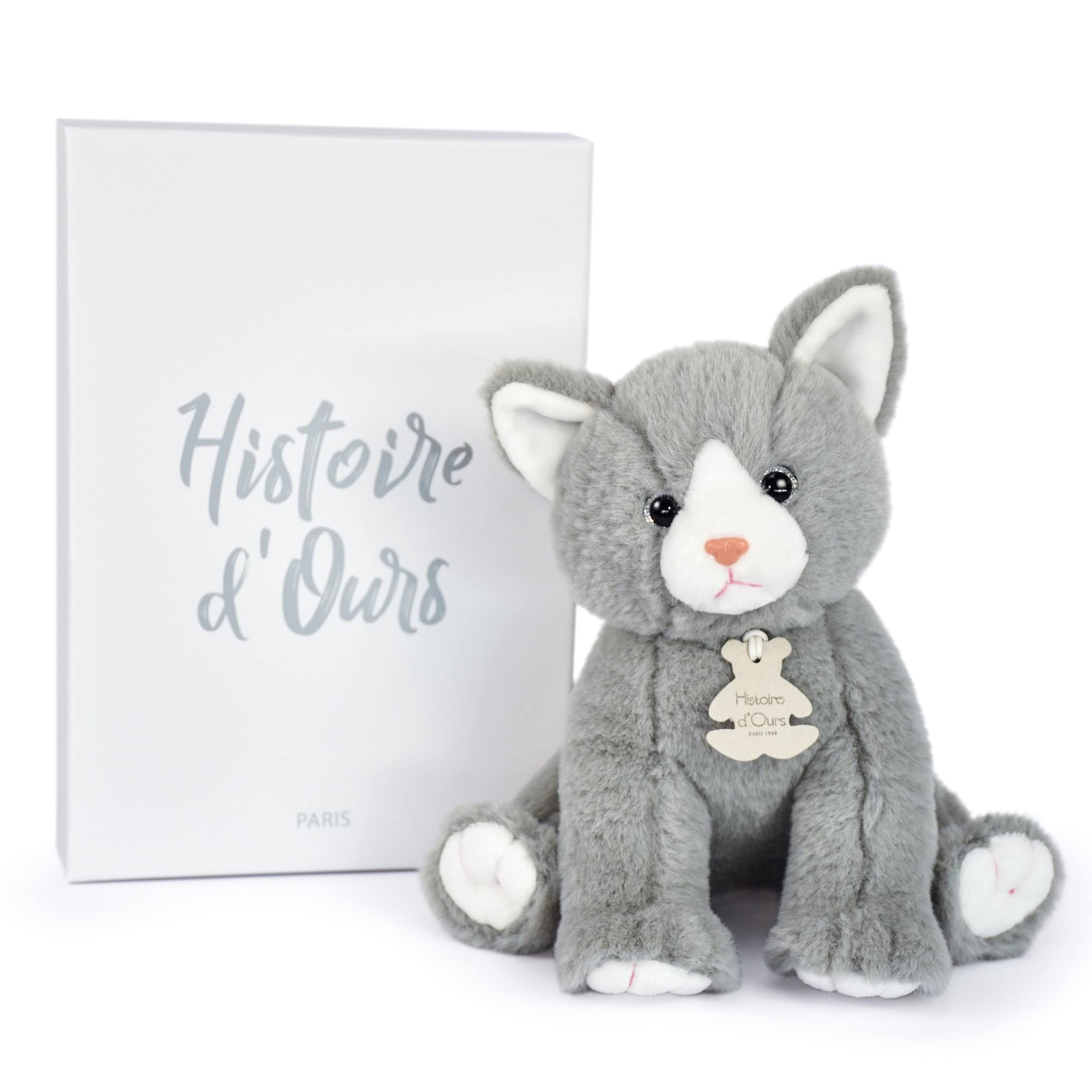 Histoire d'ours - Plüschkatze – Grau – 18 cm – A la Campagne – HO3156