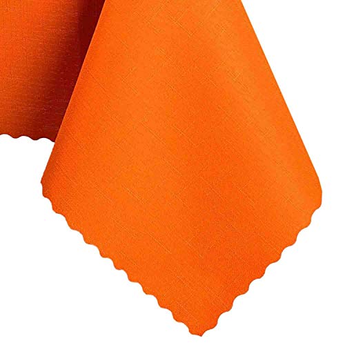 Elbrus Tischdecke Abwaschbares Tischtuch in Leinenoptik Schmutzabweisend & Wasserabweisend Fleckschutz Tischwäsche Tischdeko für Esstisch Küche Esszimmer oder Restaurant Rechtecking 90x140cm Orange