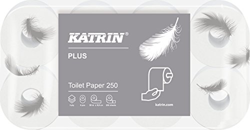 Toilettenpapier - Katrin Plus Toilet 250, weiß, 9,45 x 12,0 cm, 3-lagig