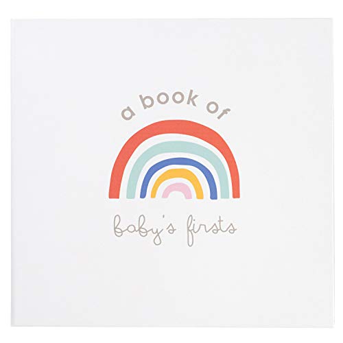 C.R. Gibson Rainbow "A Book of Baby's Firsts", Erinnerungsbuch für das erste Jahr, mit Stempelkissen, 36 Seiten, 24,1 x 22,9 cm