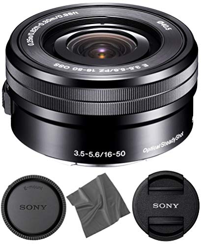 Sony SELP1650 OSS Objektiv: Sony E PZ 16-50 mm f/3.5-5.6 OSS Objektiv (schwarz) + AOM Pro Starter Bundle Kit Combo – internationale Version