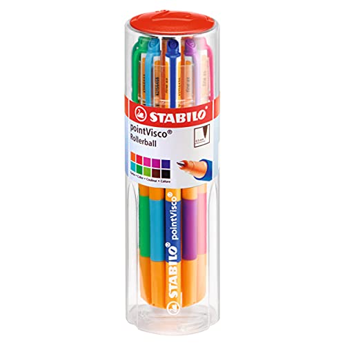 6 x Stabilo Tintenroller pointVisco Drum mit 10 Stiften