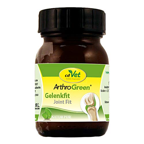 cdVet Naturprodukte ArthroGreen Gelenkfit 70 g - dient der ernährungsbedingten Unterstützung der Funktion des Bewegungsapparates - unterstützt die Versorgung der Bänder, Sehnen und Bindegewebe -