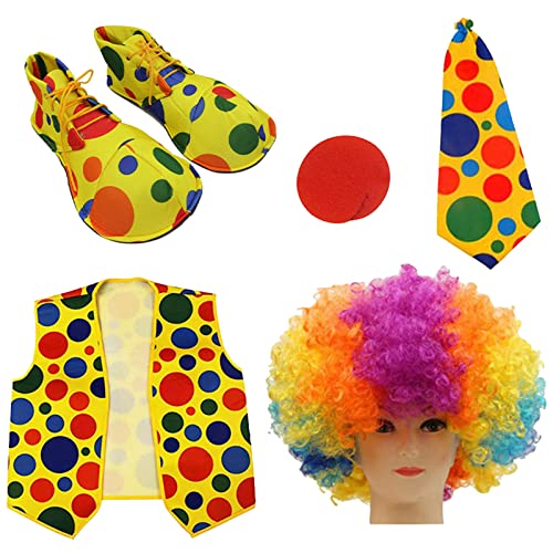 Youding Clown-Zubehör-Set, 1-teiliges Clown-Set, Clown-Erwachsenen-Set, Zirkus-Clown-Set, Clown Für Kinder, Männer, Frauen, Cosplay