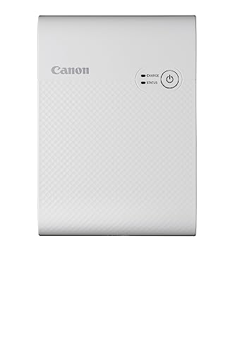 Canon SELPHY SQUARE QX10 Mini-Fotodrucker - mit quadratischem Druck (eingebauter Akku, WLAN, 287 dpi x 287 dpi, USB Kabel, Thermosublimationsdruck) weiß