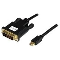 StarTech.com Mini DisplayPort auf DVI Kabel (Stecker/Stecker) - mDP zu DVI Adapter - 1920x1200 - DisplayPort-Kabel - Mini DisplayPort (M) - DVI-D (M) - 3,04 m - Schwarz (MDP2DVIMM10B)