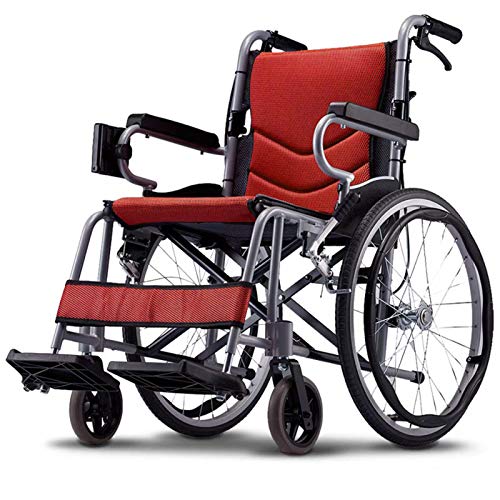 Faltbarer Rollstuhl Leichter Tragbarer, Selbstfahrbarer Rollstuhl Mit Feststell-Handbremsen, Manueller Rollstuhl Klappbare Rückenlehne