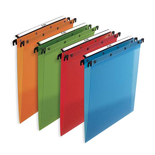 ELBA 100330406 Hängemappe Polypro Design 10er Pack für A4 4 Farben sortiert Schrank ideal für die lose Blatt-Ablage im Büro und der Behörde
