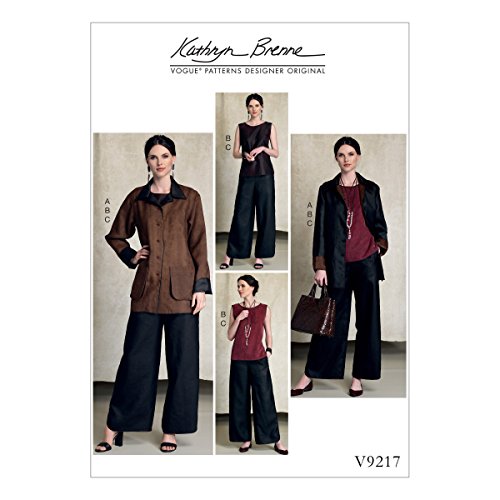 Vogue Mustern 9217 Y Schnittmuster Jacke/Reversible Top und Hose Schnittmuster, Tissue, mehrfarbig, Größen XS – Medium