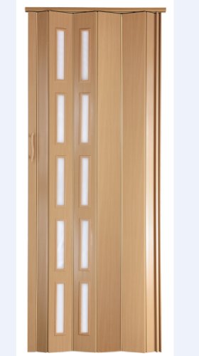 Falttür Schiebetür buche farben Fenster Riegel/Verriegelung Höhe 202 cm Einbaubreite bis 80 cm Doppelwandprofil Neu