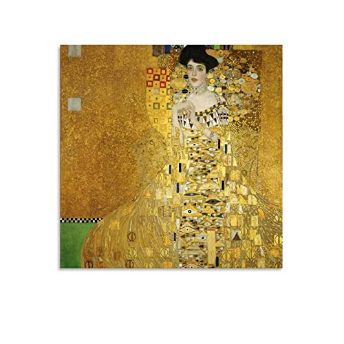 Gustavv Klimt Moderne Kunst Malerei Poster Frau in Gold Leinwand Kunst Poster und Wandkunst Bild Druck Modern Family Schlafzimmer Dekor Poster 70x70cm