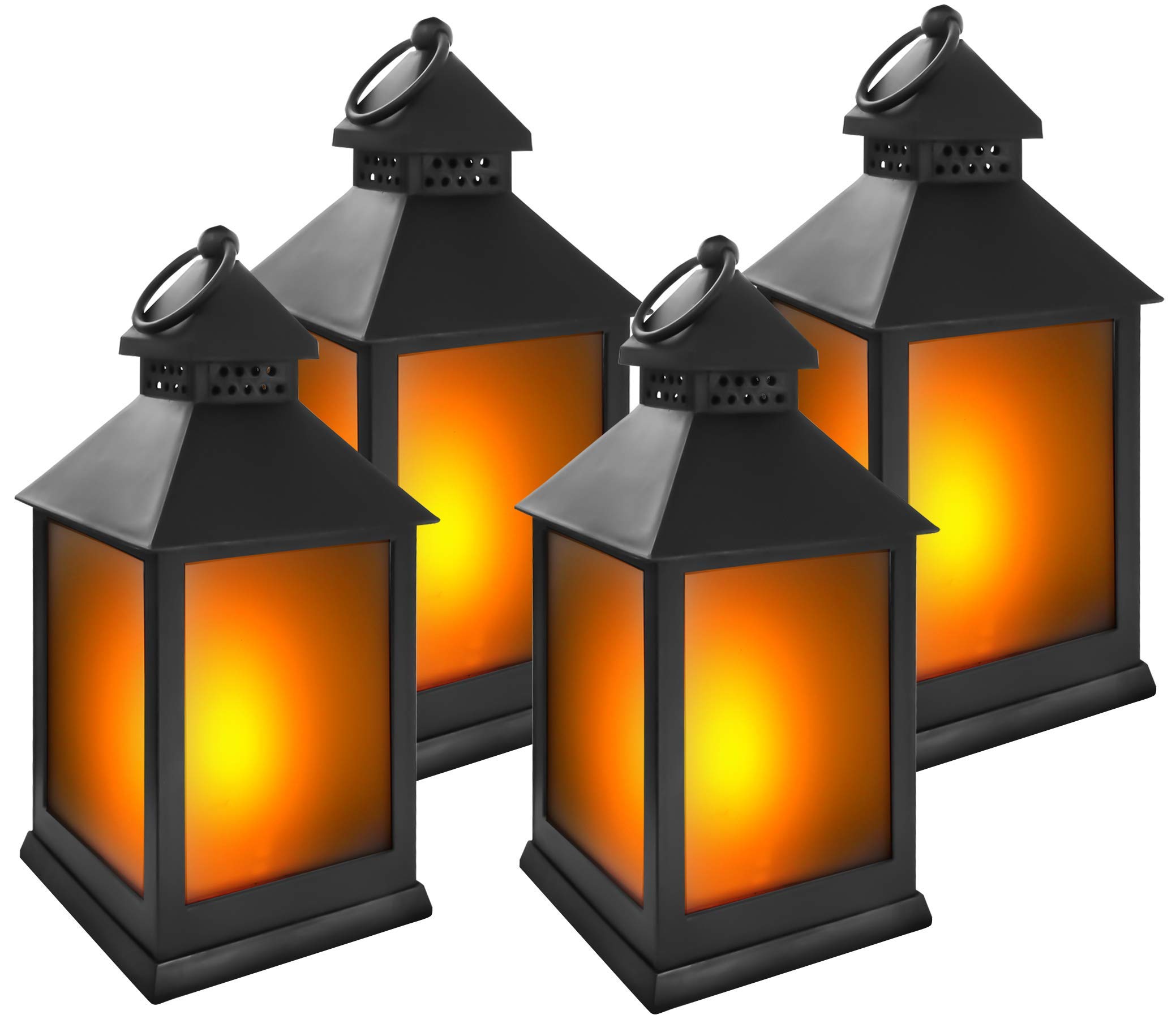 Eaxus® 4er Set LED Laterne für Draußen - Notfallleuchte Blackout. Windlicht mit Flammeneffekt Kerze - Wohnzimmer & Garten Deko