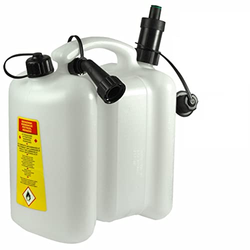 Yerd Sonderposten Schnelltanker: Tecomec Doppel-Kanister/Kombi-Kanister transparent-weiß 6+3 Liter + 1 autom. Tecomec Füllsystem für Benzin