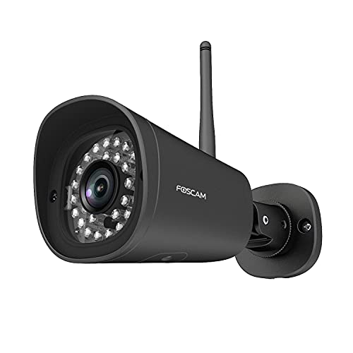 Foscam - FI9902P-B IP-Kamera für den Außenbereich, WLAN, 1080p, Nachtsicht, 20 m, Außenkamera mit Fernbedienung – Speicherung von Fernsteuerung oder lokal (SD-Karte)