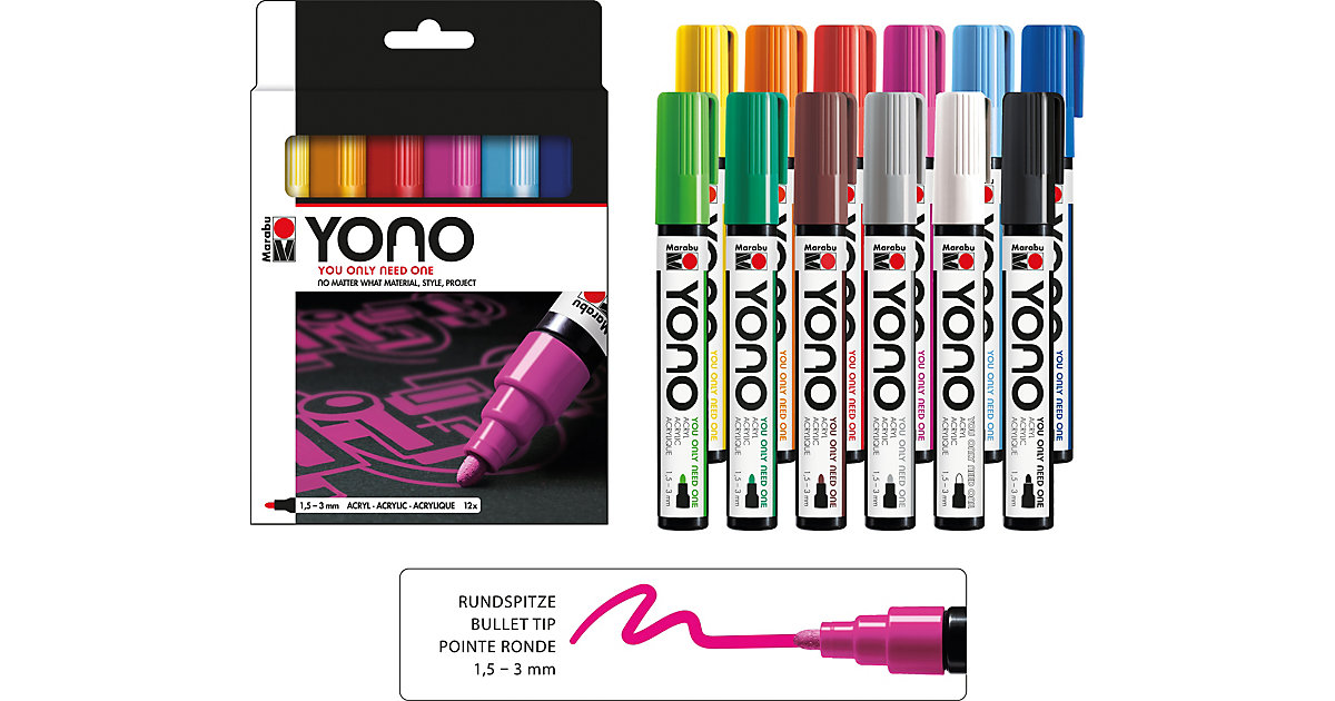 YONO Marker Set, 12 x 1,5-3 mm 3