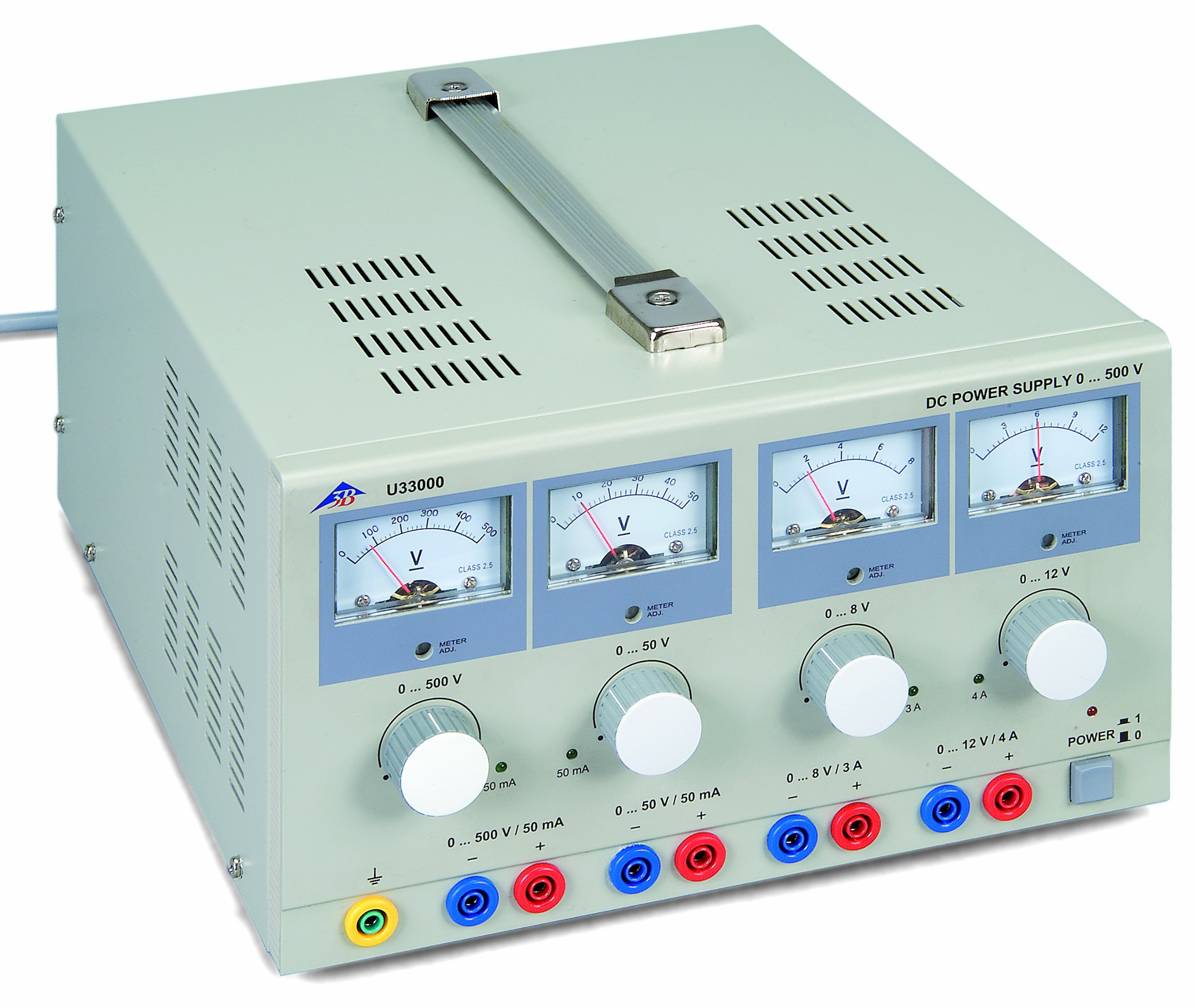 3B Scientific Physik Lehrmittel - DC-Netzgerät 0 – 500 V (230 V, 50/60 Hz) - speziell zur Versorgung von Elektronenröhren