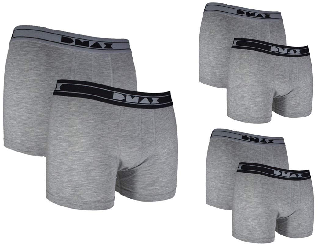 DMAX 2|4|6|12 STK. Herren Boxershorts für echte Kerle, wahlweise in Schwarz oder Grau in Größen von M-XXL (L, 6 Hosen Grau)