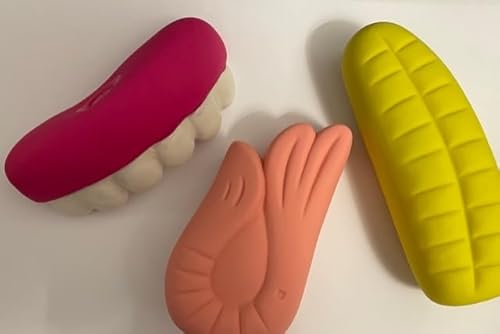 Latex-Hundespielzeug, verschiedene Farben, Retro-Süßigkeiten (Zähne/Strumpfe/Banane)