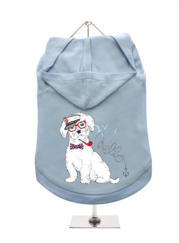 "Halloween: Übel" UrbanPup Hunde-Hoodie Kapuzenpullover (weiß/rot)