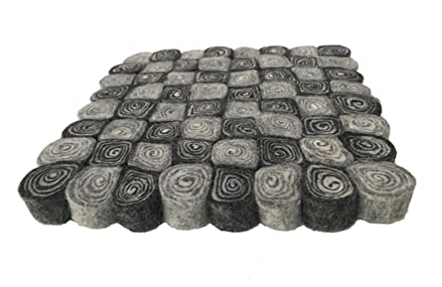 Maharanis Filz Untersetzer Topfuntersetzer Natur-Grautöne 22 cm handgefertigt reine Wolle