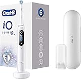 Oral-B iO Series 8 Elektrische Zahnbürste/Electric Toothbrush, 6 Putzmodi für Zahnpflege, Magnet-Technologie, Farbdisplay & Reiseetui, Geschenk Mann/Frau, white alabaster