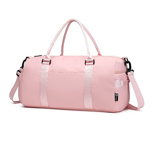 Kono Reisetasche Sporttasche Sporttasche Schultertasche für Damen Herren Übernachtung Wochenende Handgepäcktasche mit Nasstasche und Schuhfach, Rose, Modisch