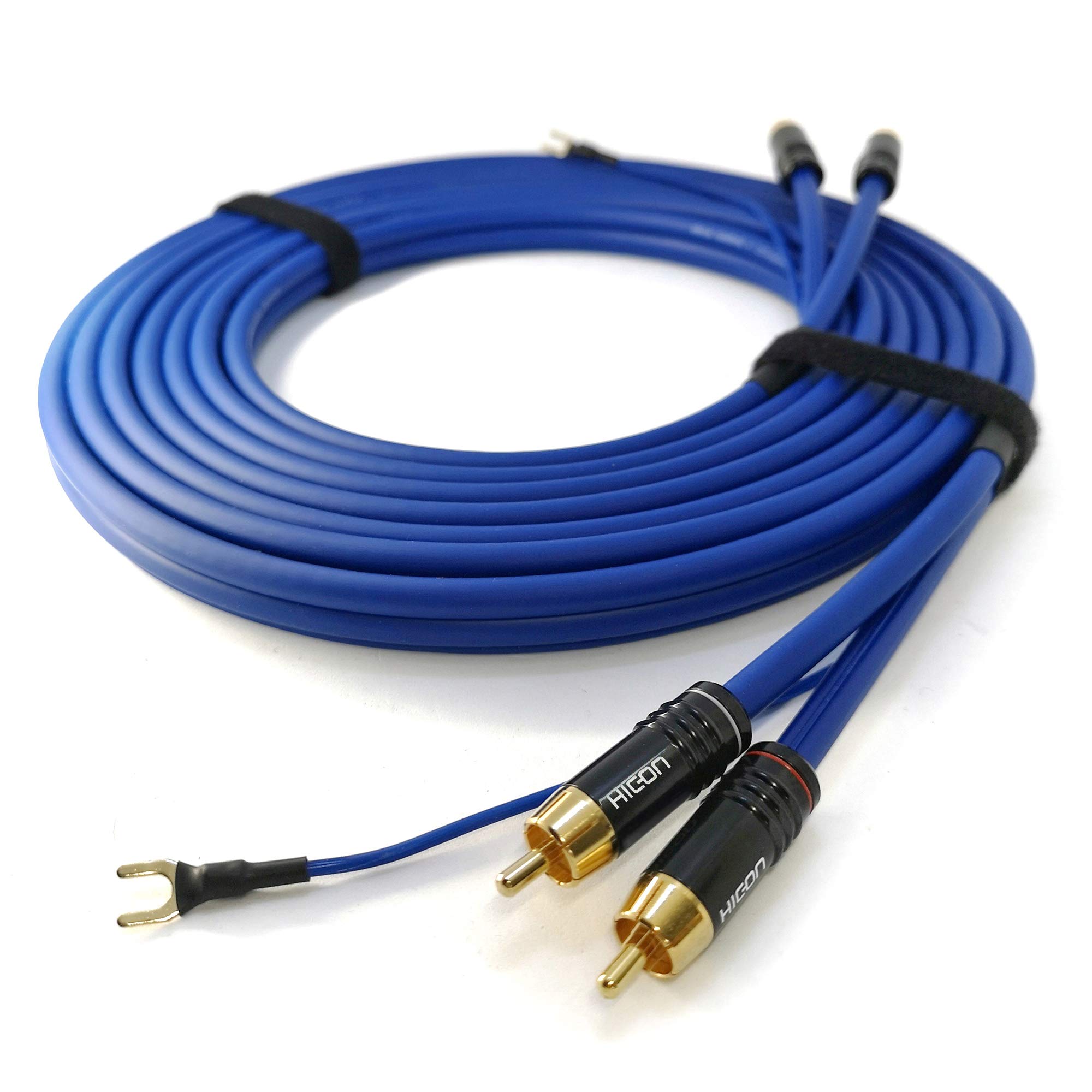 Selected Cable 12m langes Phonokabel Cinchkabel geschirmt Audioleitung 2x 0,35mm² extra längere Masseleitung 1x 0,35mm² vergoldete RCA Stecker - SC81-K3-1200